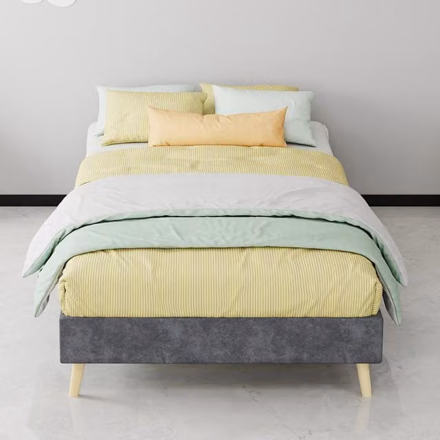 letto tela e metallo grigio 90 x 200 cm