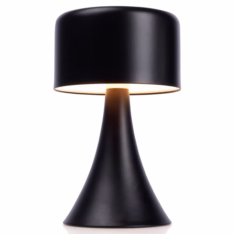 Lampada da tavolo nera senza fili con 8 LED per casa e ufficio