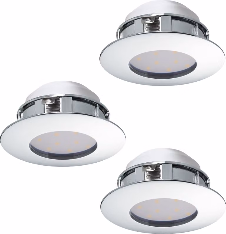 Faretto Ad Incasso Contemporaneo Pineda In Policarbonato Cromo 3 Luci Led 4,9W