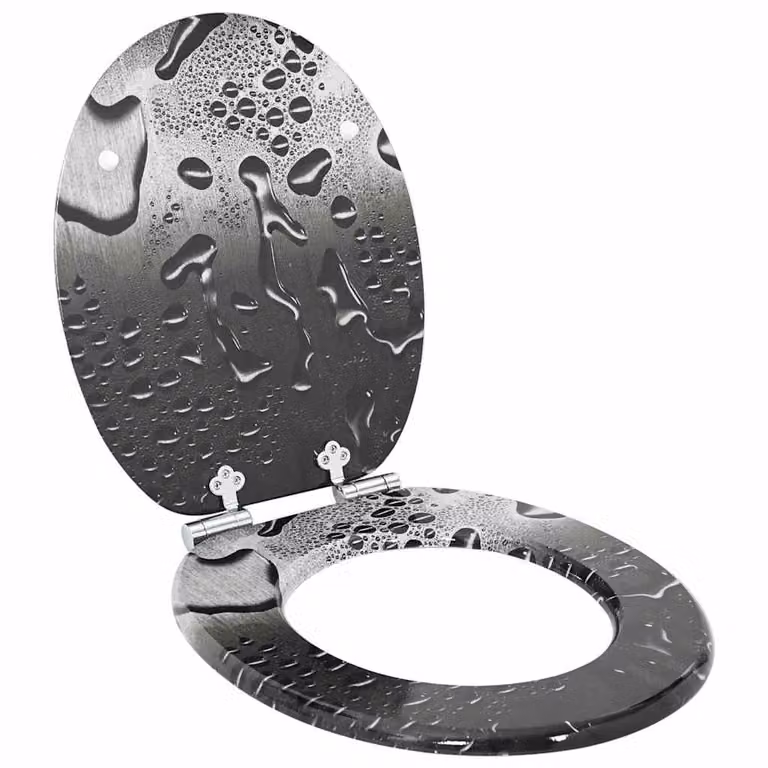 Sedile per WC vidaXL in legno ingegnerizzato, Grigio, 44 x 38 cm