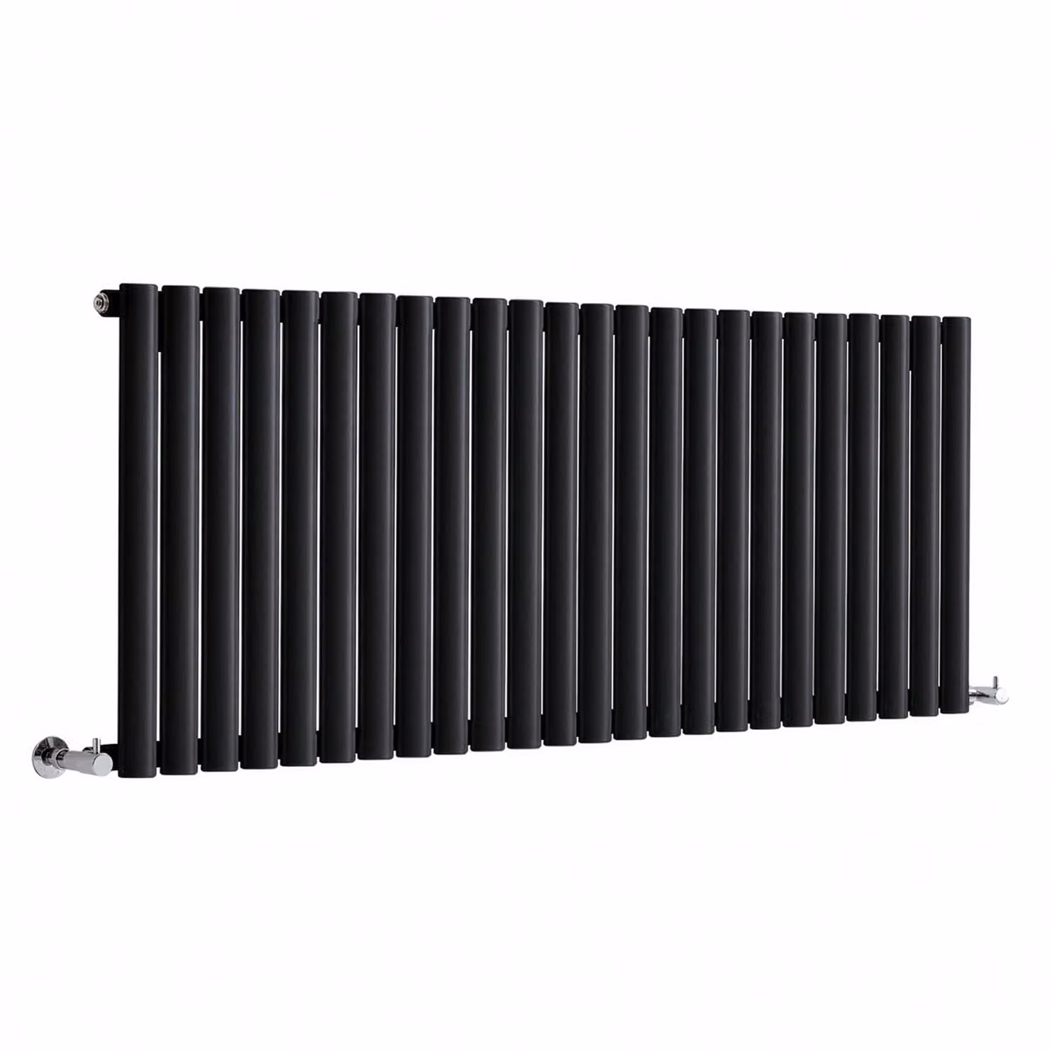 Radiatore di Design Orizzontale (Pannello Singolo) - 595mm x 1416mm - Nero - Sterling Quinn by Hudson Reed