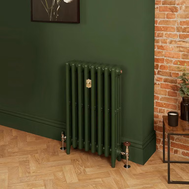 Radiatore Tradizionale in Ghisa a 4 Colonne Alto 960mm - Finitura Verde Duck Green di Farrow & Ball - Mercury