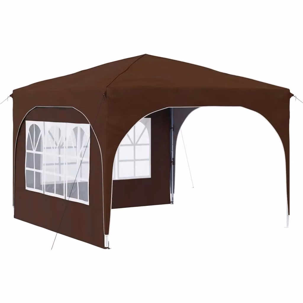 Gazebo a pop-up DESIGN IN per feste, Marrone e Argento, L: 290 cm, P: 290 cm, H: 245 cm – 2