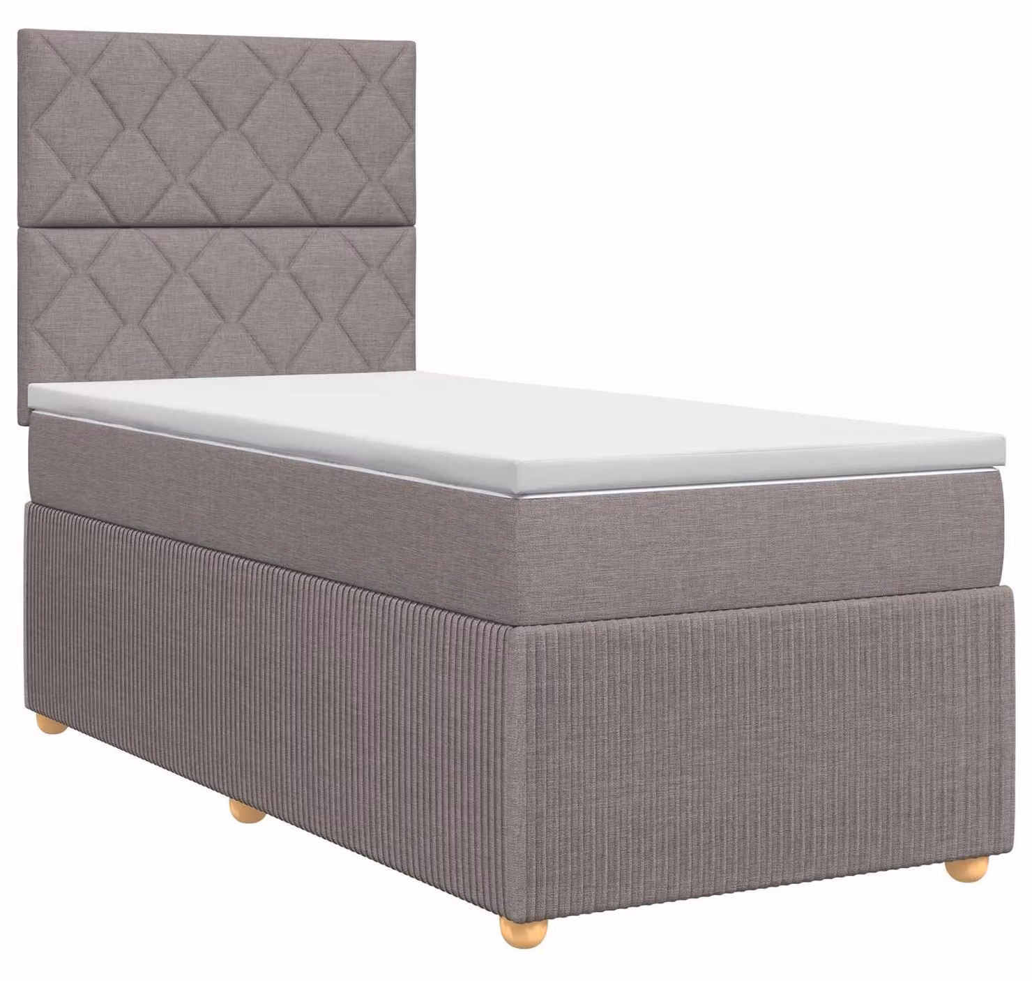 Letto a molle con materasso Taupe 100 x 200 cm in tessuto