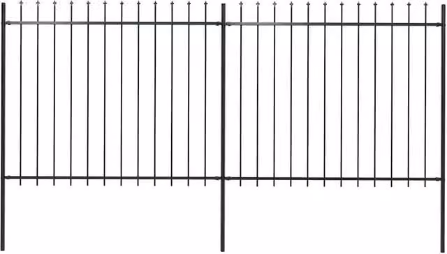 Recinzione da giardino Videx in acciaio con punta a lancia nera L: 337 cm, H: 150 cm