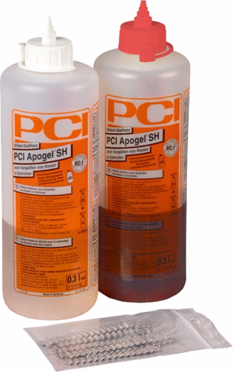 PCI Apogel SH Silikat-Gießharz 2K 0,6 Liter inkl. 20 Klammern