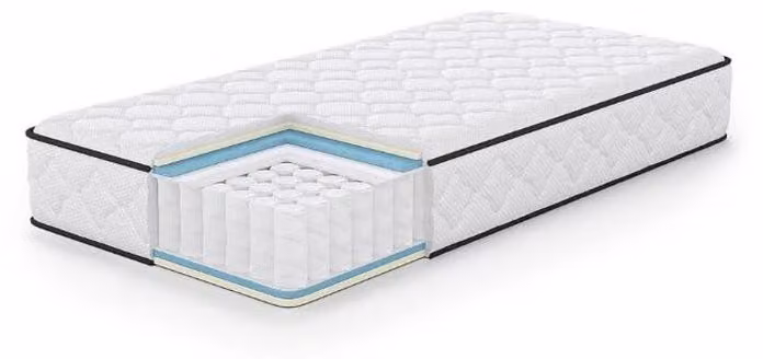 Materasso a molle insacchettate 90x200, altezza H3, con 7 zone di comfort e rivestimento impermeabile