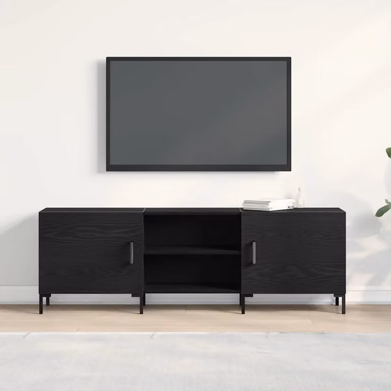 Set mobile TV moderno vidaXL in legno ingegnerizzato nero, L 150 x P 30 x H 50 cm