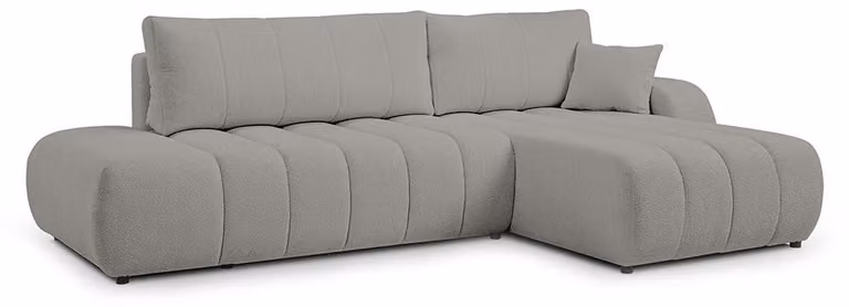 Divano angolare con funzione letto, modello Baloa, lato destro, finitura "Aschiger Schimmer"