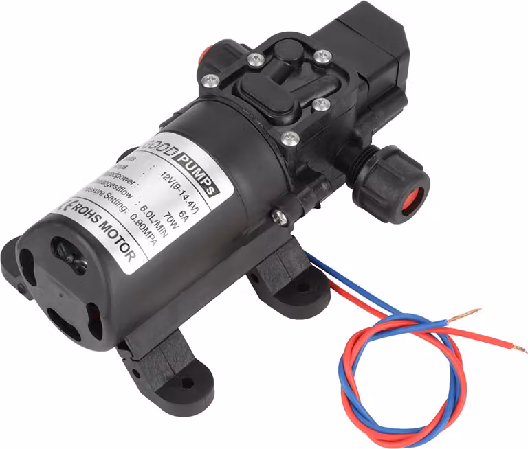 DC 12V 0,9 MPa 6L/min acqua alta pressione a membrana 70W pompa autoadescante