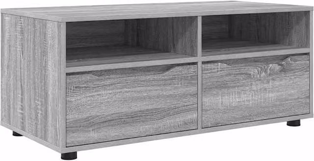 Porta TV rettangolare moderno con cassetti e ripiani salotto 100 x 48 x 43 cm in legno grigio sonoma 02_0054667