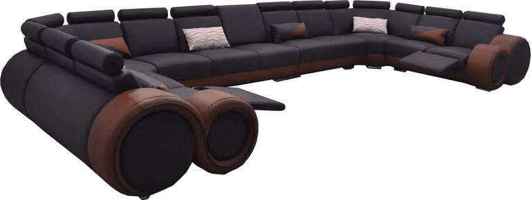 XXL Couch Big Ecksofa Leder Eckgarnitur Ecke Landschaft Polster Wohn U-Form +USB
