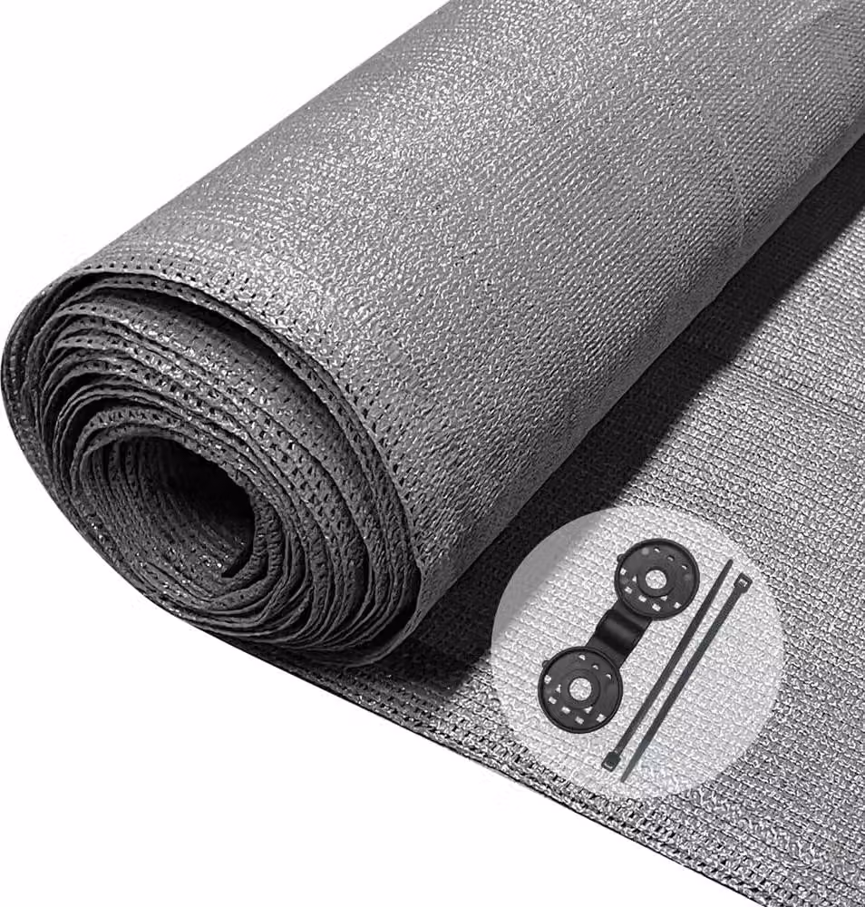 Privacynet 18 × 10 m 150 g/m² HDPE rete ombreggiante 85% ombra resistente ai raggi UV resistente allo strappo frangivento con fori e fascette grigio