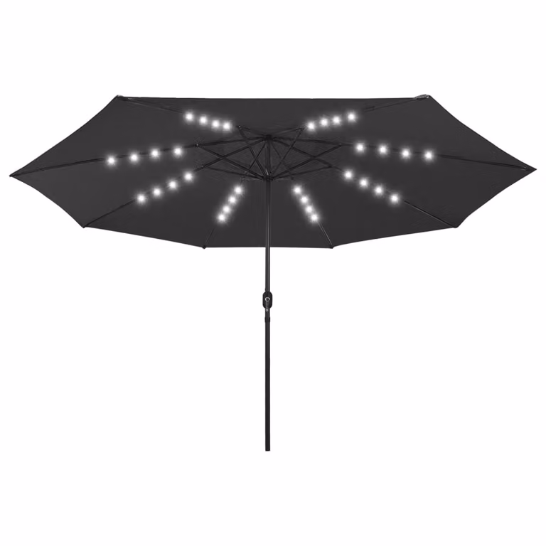 Ombrellone da Giardino con Luci LED 400 cm Nero