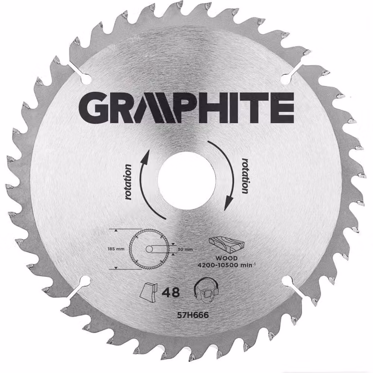 GRAFITE Lama per sega, widia, 190 x 30 mm, 40 denti