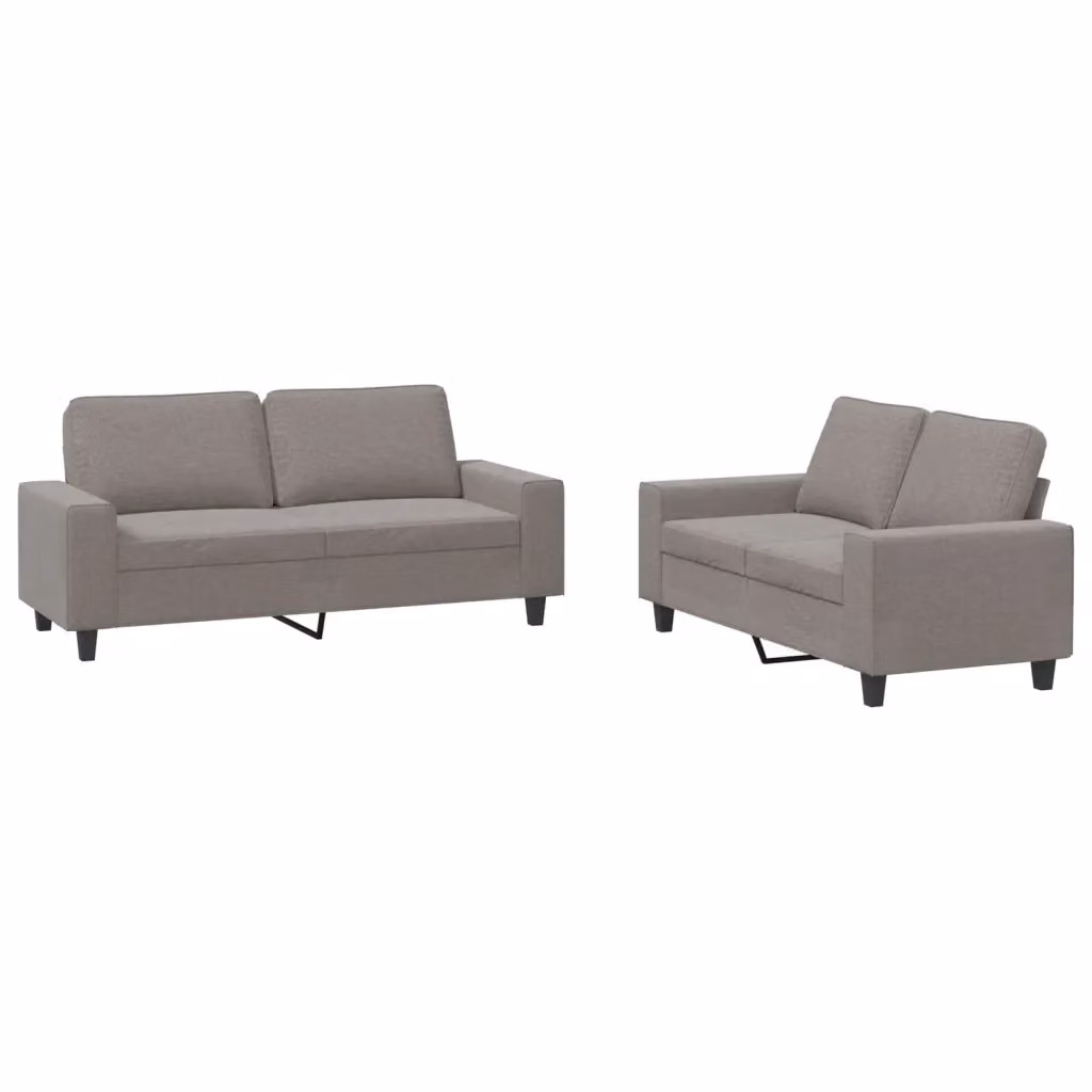 Set di 2 divani moderni vidaXL in tessuto beige e grigio con cuscini inclusi – 2