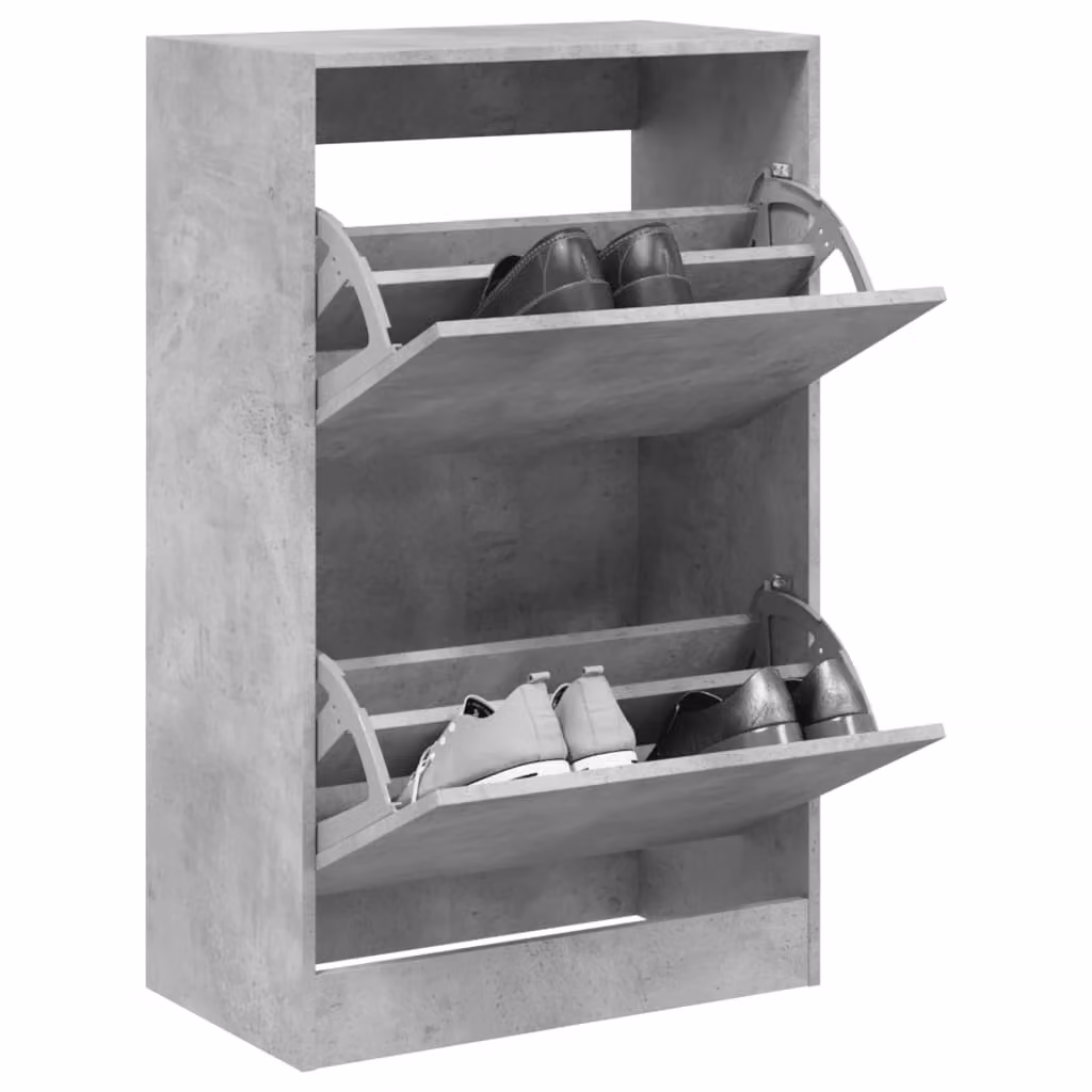 Scarpiera moderna vidaXL in legno multistrato grigio opaco L: 60 cm, P: 34 cm, H: 96,5 cm