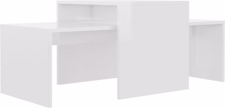 Set Tavolini da Salotto Bianco Lucido 100x48x40 cm Multistrato