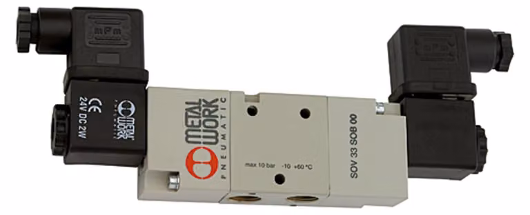 Riegler 3/2-Wegeventil, elektropneumat., bistabile, G 1/8, 24 V DC