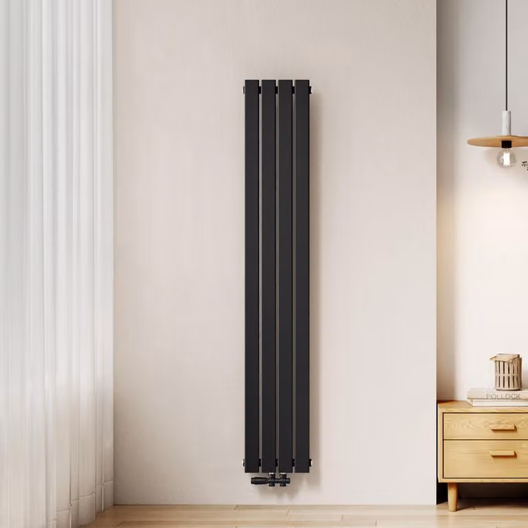 Radiatore EMKE, modello a pannello, piatto, 180 x 30,4 cm, a singolo strato, potenza 559 W, colore nero