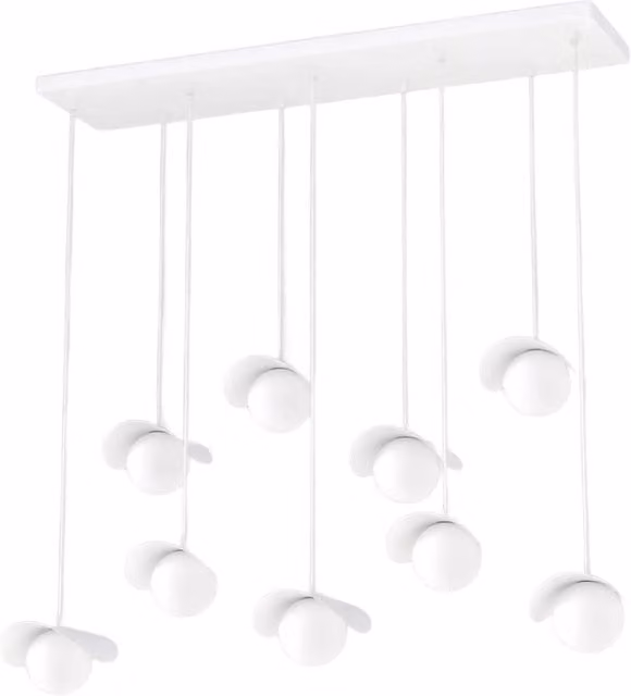 Lampadario RITUAL Emibig 9xG9 sfere vetro bianco decorativo