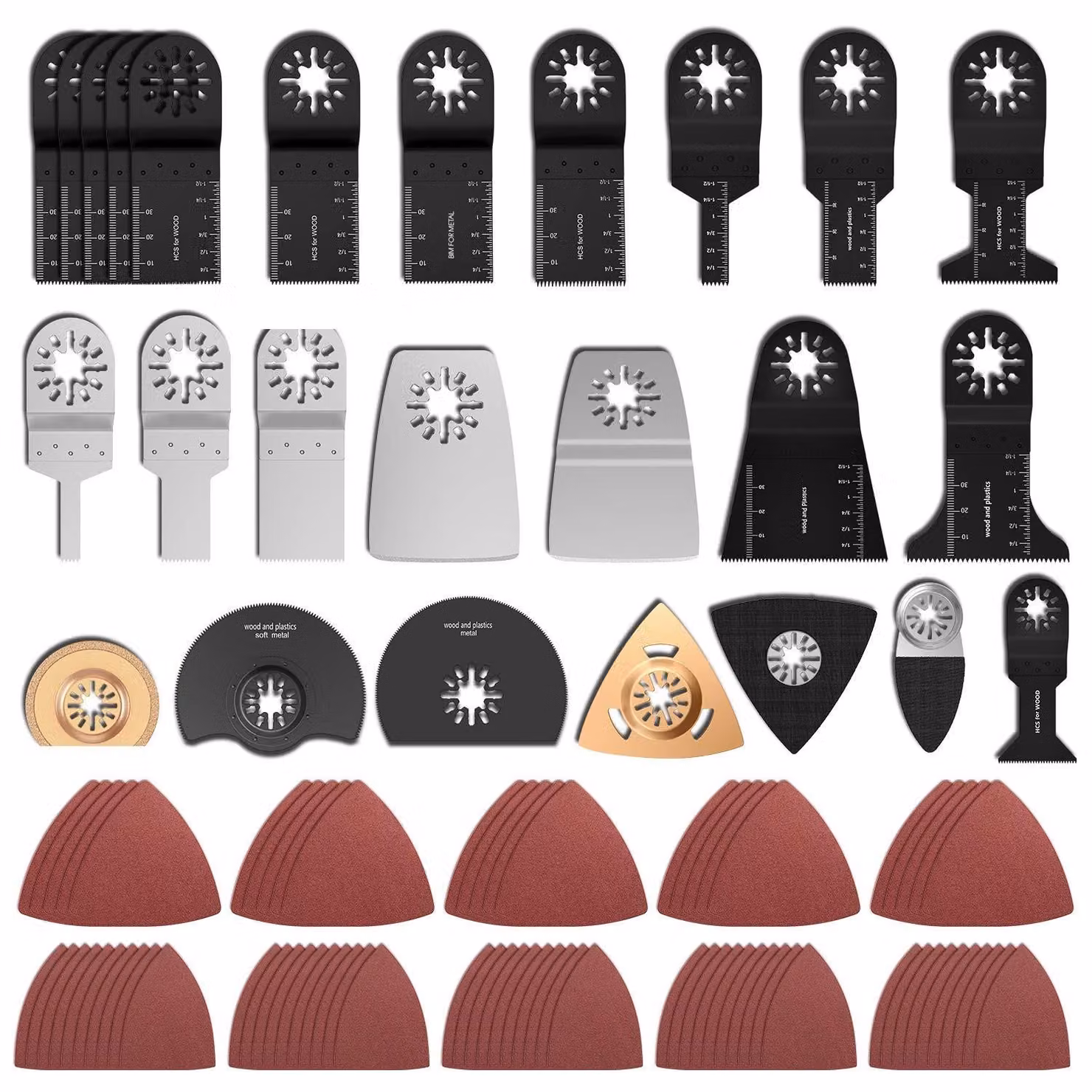 Set di accessori oscillanti da 100 pezzi per multiutensile: lame da taglio e altro