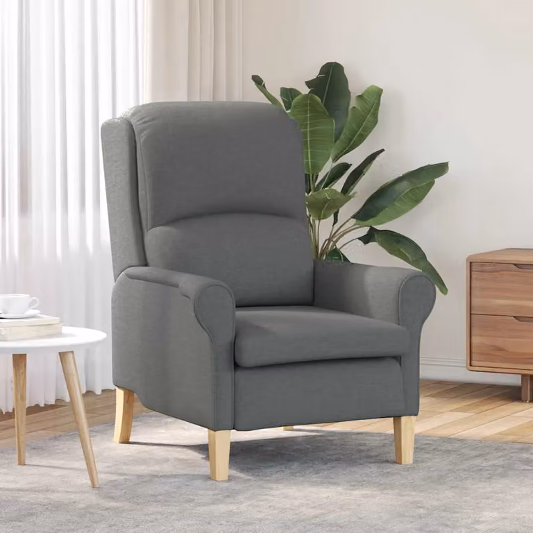 Poltrona moderna vidaXL in tessuto grigio con braccioli L/P/H: 76 x 94 x 102 cm