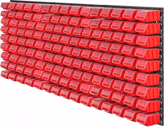 Pannello portautensili da parete KADAX per officina e garage, nero e rosso, L: 174 cm, H: 78 cm – 1