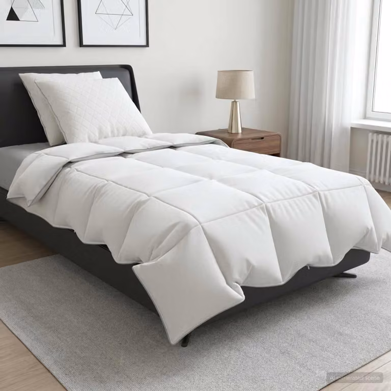Set di 3 piumoni estivi vidaXL FULDA in piume d'oca e cotone, colore bianco, L 135 x P 220 cm