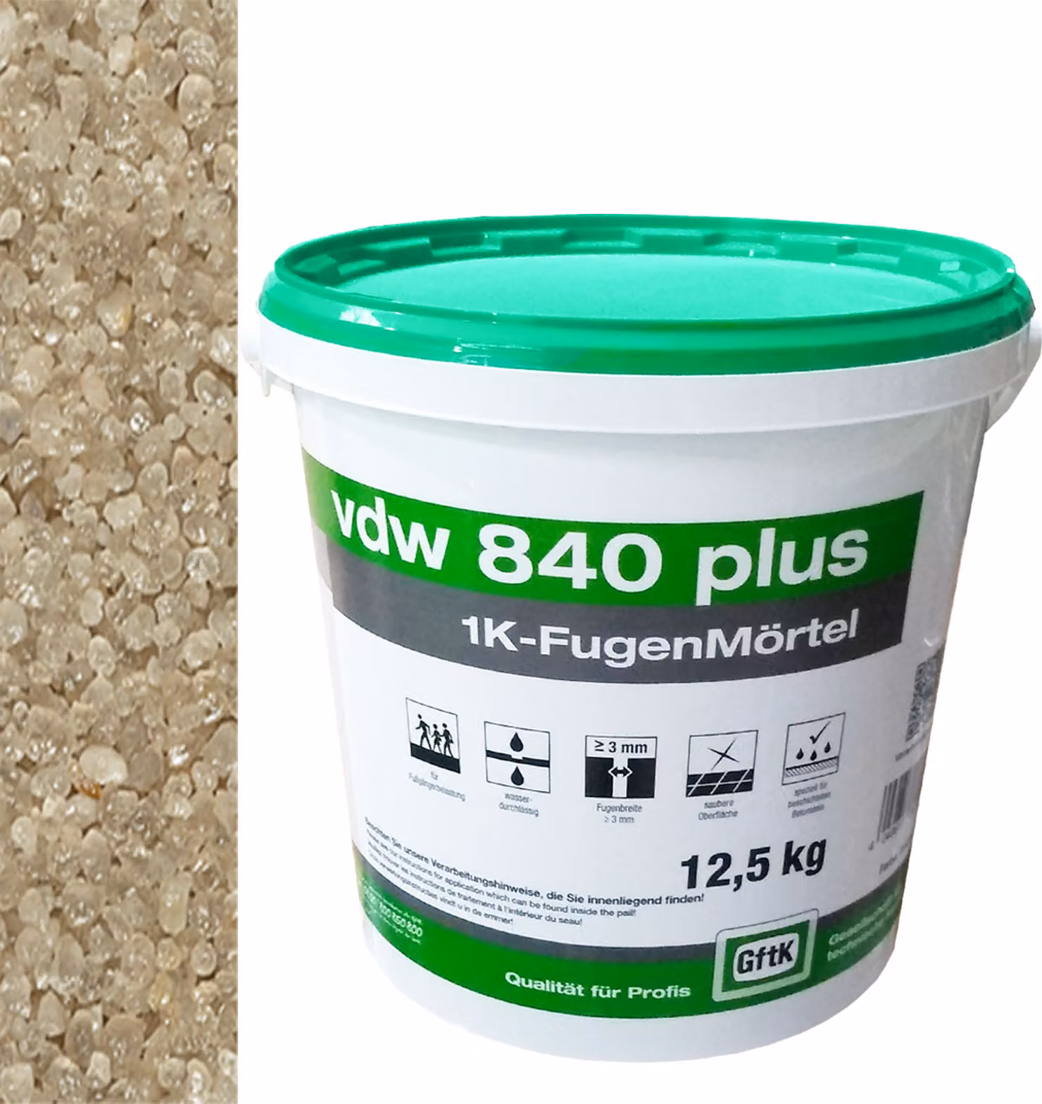 vdw 840 plus 1K-Fugenmörtel 12,5kg Natur