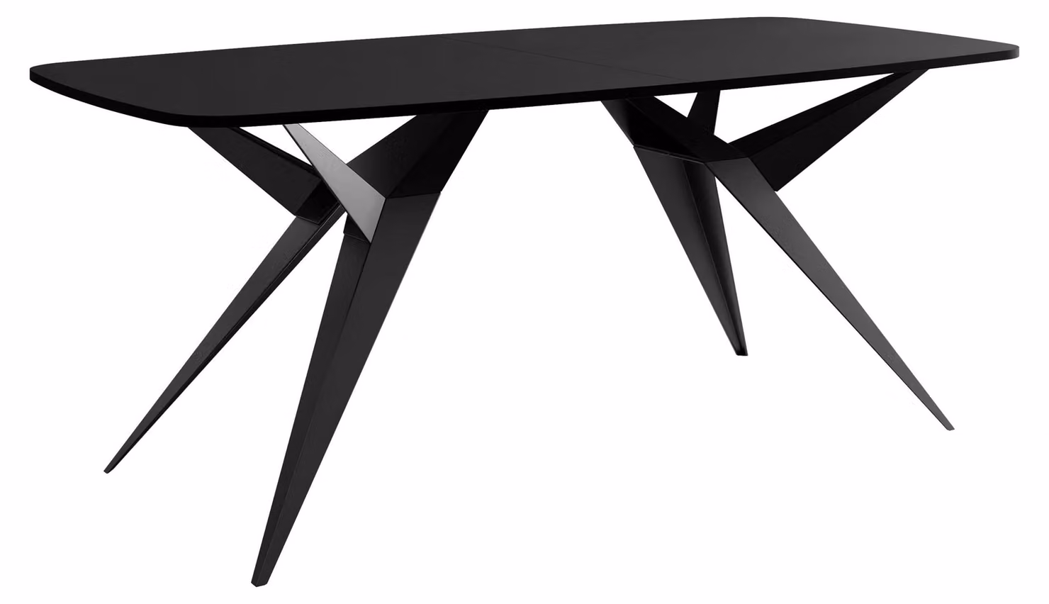 MIRJAN24 Tavolo Axis 160, tavolo da pranzo, gambe in acciaio (colore: nero / nero)