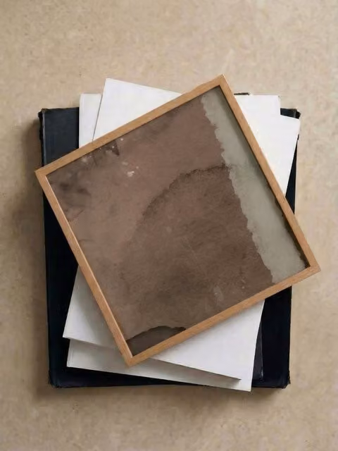Quadro astratto Mud Kenay Home, rovere, 40 x 40 cm