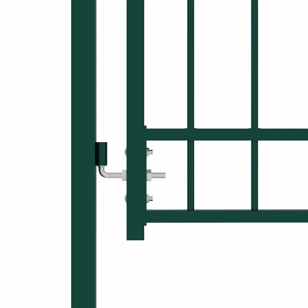 Cancello per recinzione singolo swing vidaXL in acciaio verde L: 104 cm, H: 109,5 cm – 2