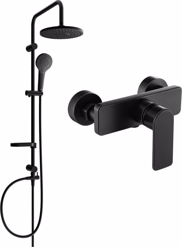 Mexen Erik set doccia esterno con soffione e miscelatore doccia Cetus, nero - 744340205-70