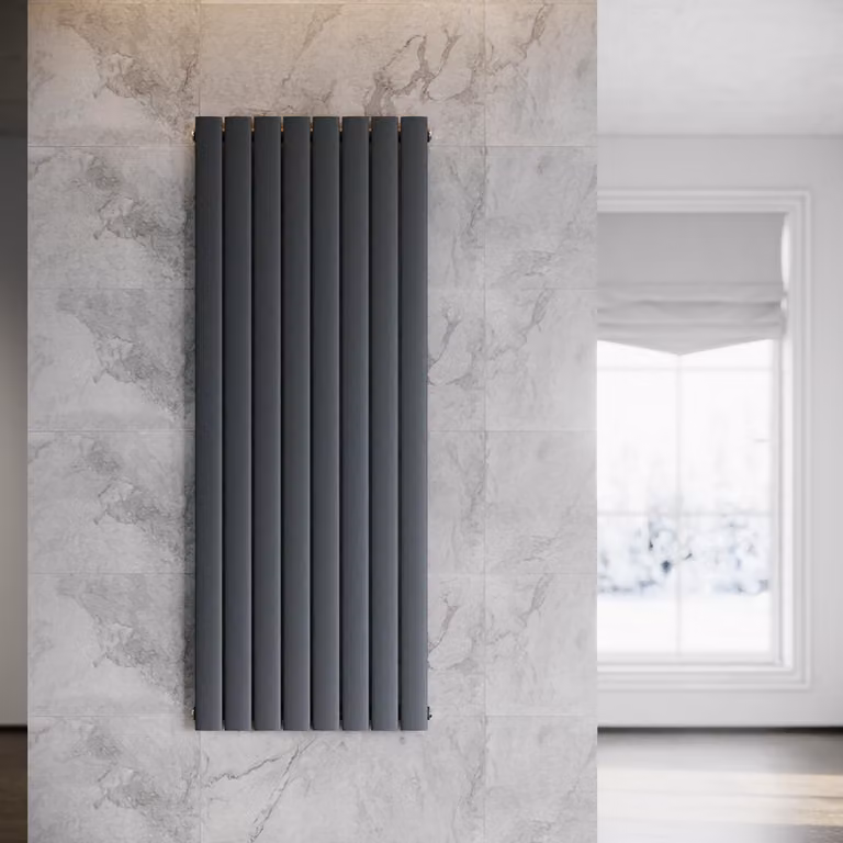 SONNI - Radiatore verticale, pannello radiante, a uno strato, colore antracite, dimensioni 1600x619 mm, senza resistenza riscaldante