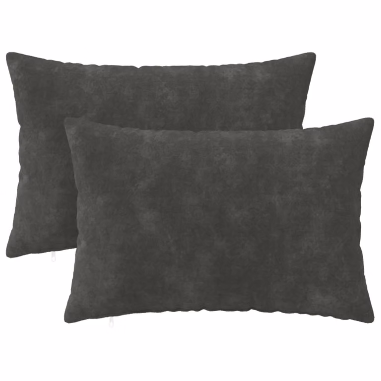 Set di 2 federe vidaXL HEERLEN in microfibra color antracite, L 40 cm x P 60 cm