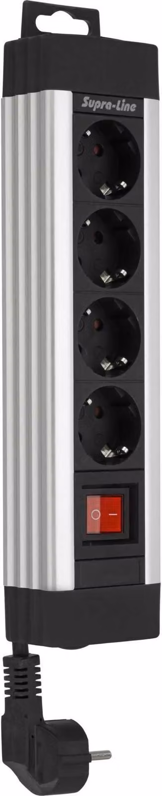 REV striscia di prese a 4 vie 1,9 m Supraline con interruttore argento