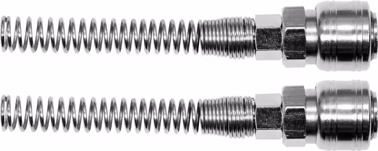Raccordo rapido per aria compressa 2 pezzi 1/4' nipplo a innesto per tubo flessibile con protezione antipiega Ø interno 5-6mm, Ø esterno 8-10mm, versione: raccordo femmina Ø6x10mm