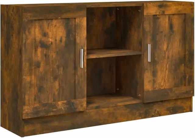 Credenza | Madia | Buffet da pranzo | Armadio da pranzo Rovere Fumo 120x30,5x70 cm in Legno Multistrato