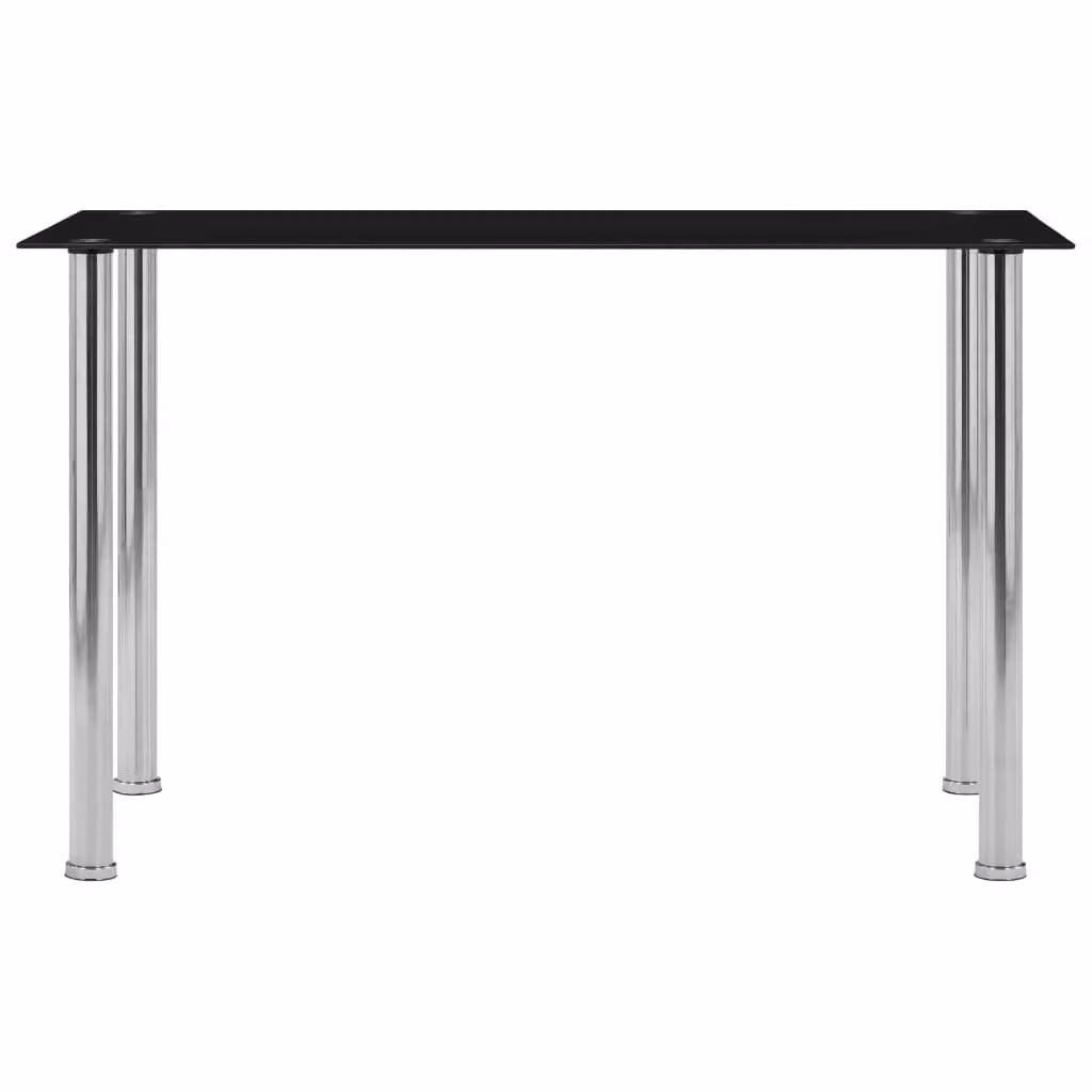 Tavolo da Pranzo Nero 120x60x75 cm in Vetro Temperato