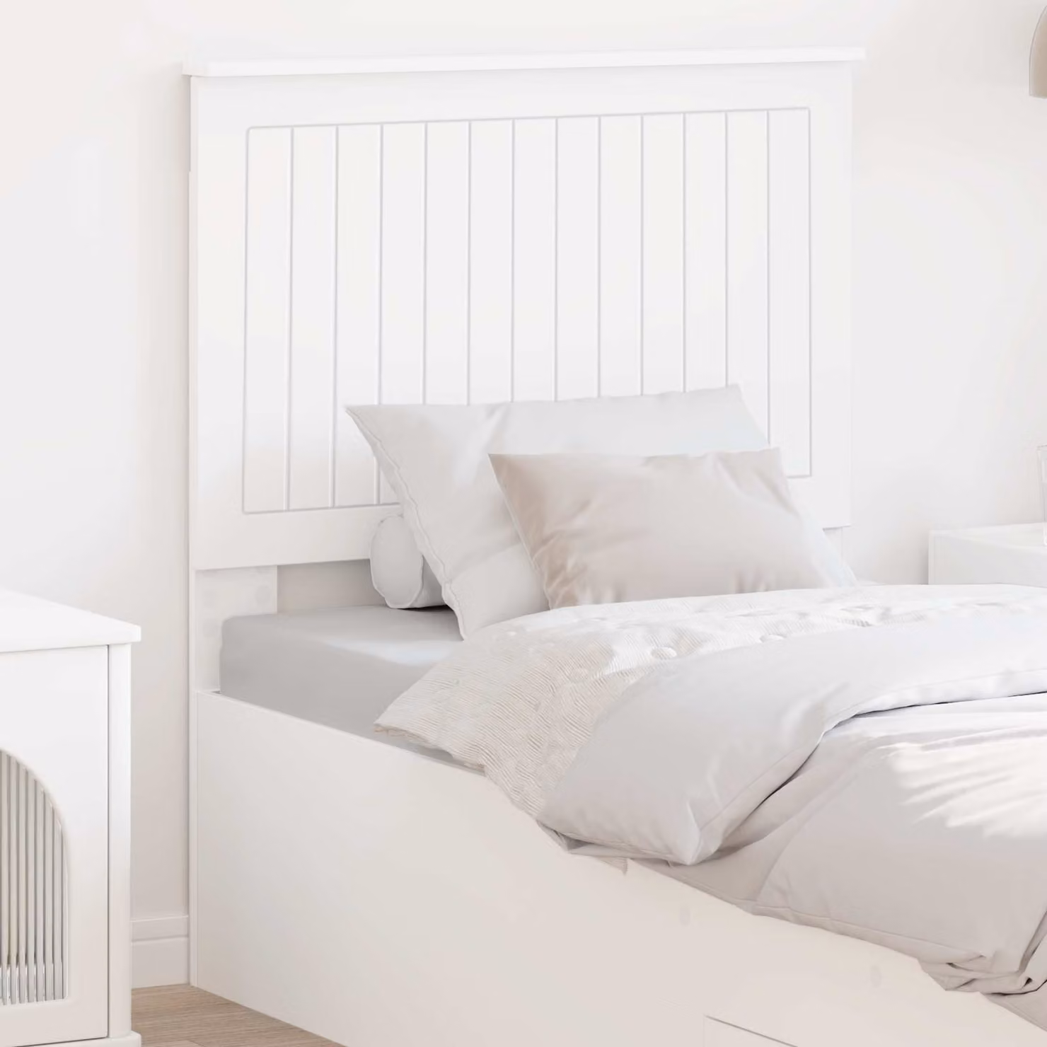 Testiera per letto moderna vidaXL in legno ingegnerizzato bianco opaco
