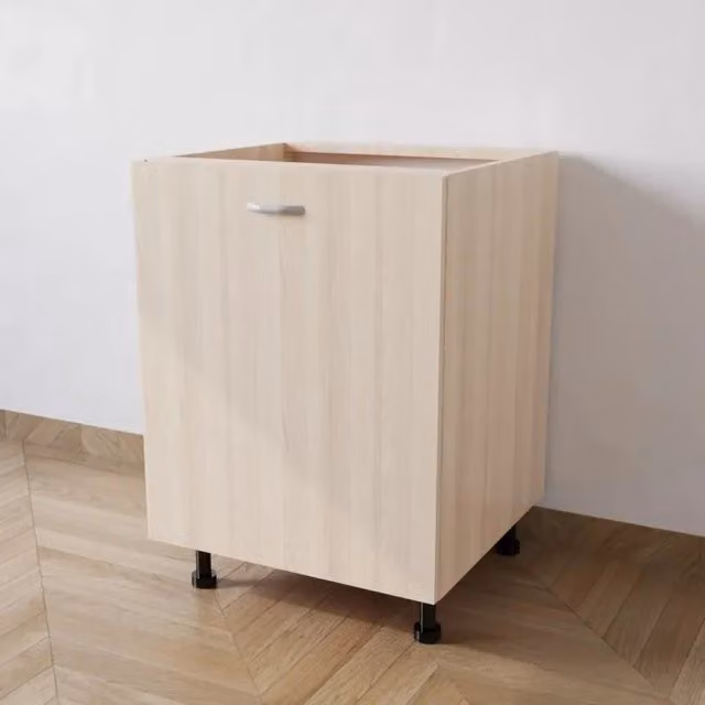 Base cucina Calandrelli con 1 anta in rovere, finitura opaca, L 60 x P 55,5 x H 82 cm