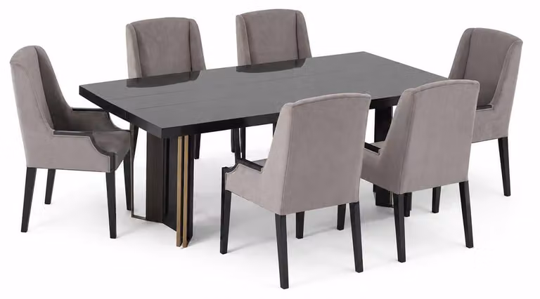 Set da pranzo: tavolo da pranzo completo con 6 sedie, mobili in legno di design, lussuoso