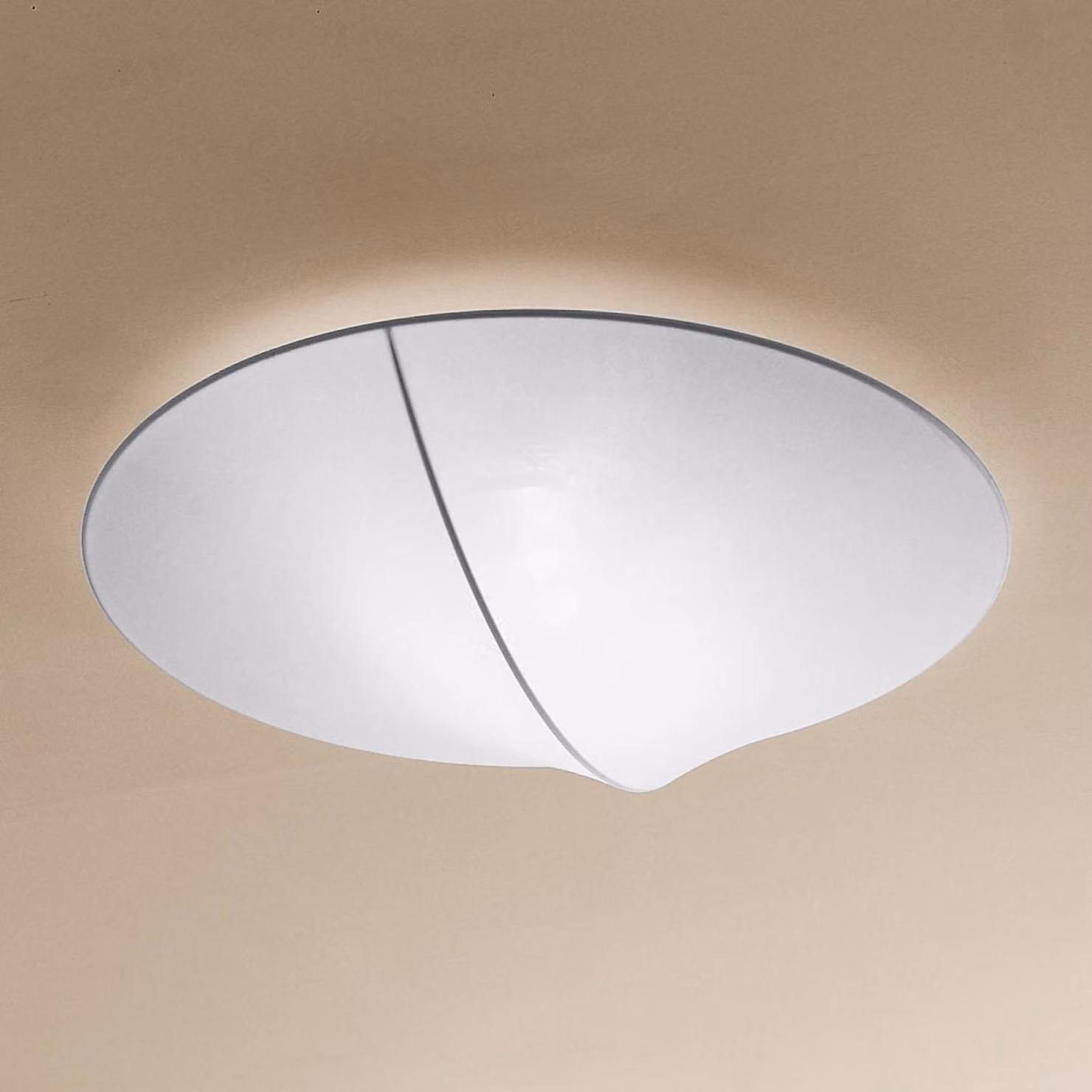 Axo Light Plafoniera soffitto Nelly, dimmerabile, Bianco / Opale, Soggiorno / Sala da pranzo, Tessuto / Stoffa / Seta, Design, Plafoniera