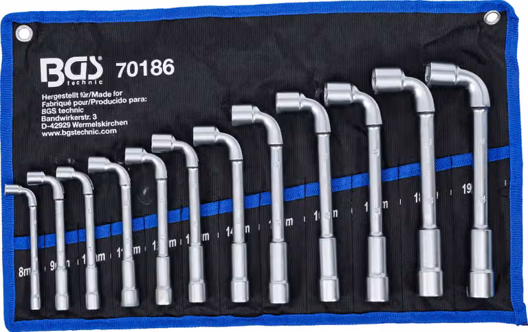 BGS Set di chiavi per tubi SW 8 - 19 mm 12 pezzi - 70186