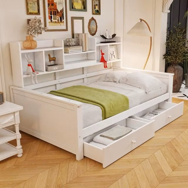 letto sofa in legno bianco 90 x 200 cm