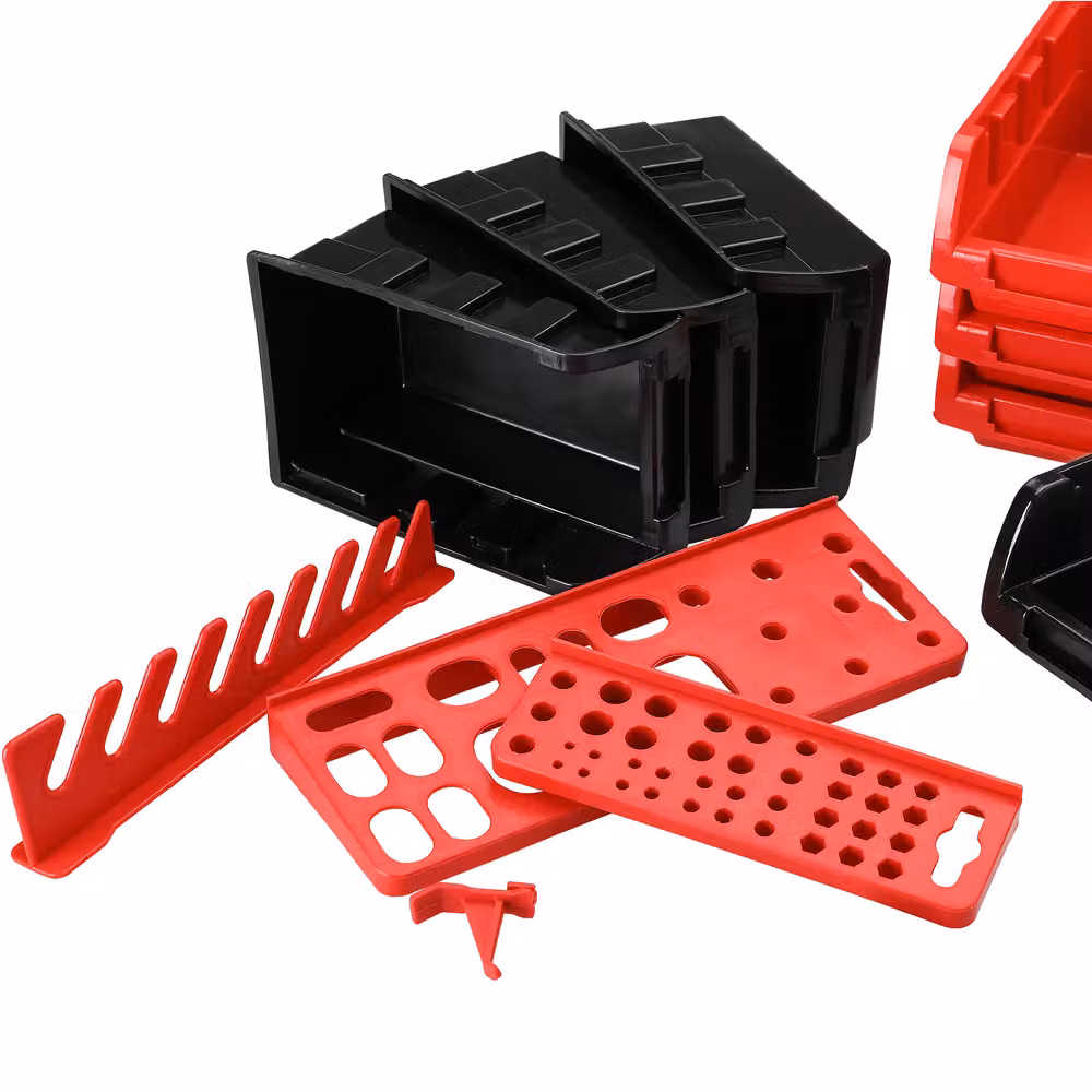 Set di 2 pannelli portautensili da officina Deuba con 43 pezzi in plastica multicolore da appendere al muro – 2