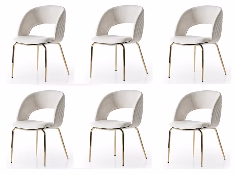 Set di 6 sedie beige: comode, moderne, eleganti, morbide, classiche