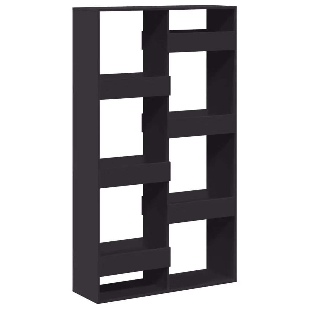 Libreria nera vidaXL in legno per soggiorno, modello classico a parete, L 100 cm x P 33 cm x H 175 cm – 2