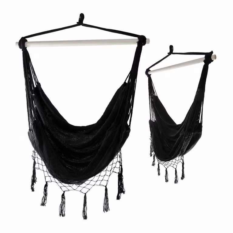 Sedia a dondolo brasiliana, struttura in metallo, grigio, 120x100 cm